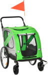 PawHut Remorca pentru bicicleta si carucior pentru caini 2 in 1, carucior pentru bicicleta din otel si material Oxford | Aosom Romania (D00-144GN)