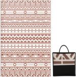 Outsunny Covor exterior reversibil 1, 8 x 2, 7 m, covor de sol cu model zid geometric din PP geantă de transport roșu și alb | Aosom Romania (84J-061V00WR) Covor