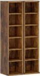 HOMCOM Set de 2 Rafturi pentru 204 CD-uri cu Polițe Ajustabile, 21x22, 5x88, 5cm, Maro Rustic | Aosom Romania (833-872V02RB)