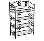 HomCom Raft pentru pantofi, raft pentru plante, suport flori, etajeră, suport, 4 niveluri, metal, 59, 5 x 30 x 92 cm, Negru | Aosom Romania (833-282)
