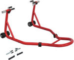 HOMCOM Suport pentru motocicletă, tăvișă pentru motocicletă cu brațe oscilante în formă de U și L, suport universal pentru atelier, roșu | Aosom Romania (C30-032V00RD)