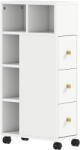 HomCom Unitate de Stocare pentru Baie Slim cu Roți - Alb | Aosom Romania (834-891V00WT)
