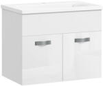Kleankin Dulap de Baie Suspendat cu Chiuvetă, Dulap cu 2 Uși cu Chiuvetă și Balamale Amortizate, 61x40x50 cm, Alb Lucios | Aosom Romania (834-724V00WT)