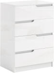 HOMCOM Comodă Modernă, Dulap, 4 Sertare, Placă de Pal, Dispozitiv Anti-Răsturnare, Amortizoare pentru Picioare, Alb | Aosom Romania (831-905V91WT) Comoda