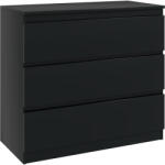 HOMCOM Comodă cu 3 sertare, mobilier de depozitare cu design curat pentru dormitor, interior, 80l x 39P x 73H cm | Aosom Romania (831-538V80BK) Comoda