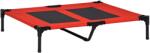 PawHut Pat pentru Câini Înălțat, Pat Mare Pentru Câini de Călătorie cu Greutate de Până la 30 kg, 91, 5x76, 2x18 cm, Roșu | Aosom Romania (D1-0238)
