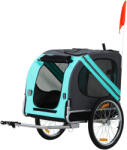 PawHut Rimorchio per Bicicletta per Animali Domestici Ruota 50 cm Impermeabile Azzurro Grigio (D00-098GN)