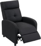 HOMCOM Fotoliu Reclinabil Fino a 155° Con Suport pentru Picioare In Material Textil Negru | Aosom Romania (839-863V80BK)