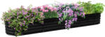 Outsunny Grădiniera ridicată pătrată pentru grădină din oțel modular pentru legume, plante, flori, dim. 240 x 62 x 30cm | Aosom Romania (845-981V03BK)