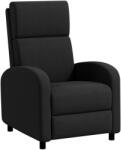 HOMCOM Fotoliu Relax Rabatabil Manual 160° cu Suport pentru Picioare, Fotoliu Ergonomic Tapițat cu Aspect de In pentru Dormitor, Birou, Living și Sufragerie, Negru | Aosom Romania (839-811V00BK)