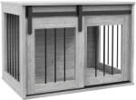 PawHut Cușcă pentru câine animale de interior ușă glisantă, metal cu efect lemn, dim. 57H x 80L x 54l cm | Aosom Romania (D02-169V00GY)