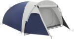 Outsunny Cort de camping 3/4 persoane în formă de dom ușor ventilat cu uși cu fermoar 320 x 240 x 130 cm bleu foncé gri deschis | Aosom Romania (A20-325V00DB) Cort
