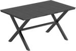 Outsunny Masă de grădină pentru 6 persoane cu suprafață din lamele HDPE și structură metalică 150x90x74 cm negru | Aosom Romania (84K-139V00BK)