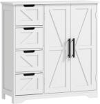HomCom Mobilier de baie, corp de depozitare, cu 4 sertare, 1 dulap, pentru spații mici, 81, 2 x 30 x 83, 8 cm, alb | Aosom Romania (834-793V80WT)