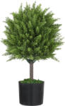 HOMCOM Plantă Artificială Cedru Rezistentă la Raze UV cu Ghiveci, Ø14, 5x55 cm, Verde | Aosom Romania (830-953V00GN)