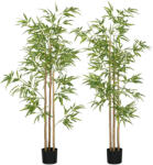 HOMCOM Plantă artificială Bambus copac artificial înălțime 180 cm cu ghiveci, decor interior, foarte realist | Aosom Romania (830-798V03GN)