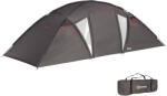 Outsunny Cort de camping familial pentru 4-6 persoane, cort tunel impermeabil 3000 mm cu 2 uși, sac de transport, negru | Aosom Romania (A20-465V00BK) Cort