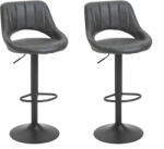 HOMCOM Set 2 Scaune de bar HOMCOM, Inaltime reglabila, Piele sintetica, Metal, 44x49x90-110cm Negru | Aosom Romania (835-357)