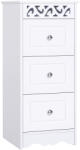 HOMCOM Comodă Baie Elegantă Lemn cu 3 Sertare Design Compact 29.8x29.8x68.5cm Alb | Aosom Romania (834-196) Comoda