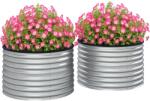 Outsunny Set de 2 jardiniere ridicate, din oțel galvanizat, cu fund deschis, 90 x 90 x 56 cm, argintie | Aosom Romania (845-979V02SR)