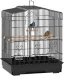 PawHut Colivie pentru Păsări 46, 5x36x59 cm cu 2 Boluri 2 Suporturi Leagăn Tavă Detașabilă și Cadru de Oțel Negru | Aosom Romania (D10-018V03BK)