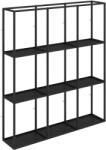 HOMCOM Etajeră de perete industrială 9 compartimente, etajeră modulară din metal pentru obiecte de colecție, 87, 5x18x100cm Negru | Aosom Romania (83C-213V00BK) Raft