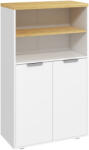 Kleankin Mobilier de depozitare pentru baie cu 2 uși și 2 compartimente deschise dim. 60L x 30A x 102H cm, alb | Aosom Romania (834-621V80WT)