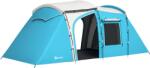 Outsunny Cort de camping familial 3-4 persoane 2 camere 4 uși și 4 ferestre, sac de transport, dim. 460L x 220l x 175H cm | Aosom Romania (A20-389V00LB) Cort