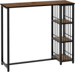 HOMCOM Masa de bar masa inalta de bucatarie mange-debout cu rafturi 120 x 40 x 105 cm picior otel negru | Aosom Romania (83A-017V00BN)