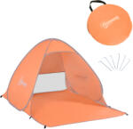 Outsunny Cort de Plajă Pop Up cu Protecție UV 30+, Fereastră și Geantă de Transport, 200x150x119 cm, Portocaliu | Aosom Romania (A20-036OG)