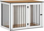 PawHut Cușcă pentru câini, Cușca pentru animale de companie pentru câini mari, Casă pentru câini, Interior, 106 x 60 x 76 cm, Stejar+Alb | Aosom Romania (D02-090)