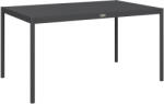 Outsunny Masă de Grădină cu Lamele, Dimensiuni 145x90 cm, Masă de Dining pentru 6 Persoane, Rectangulară, din Aluminiu și Oțel, pentru Curte, Terasă, Balcon și Exterior, Gri Închis | Aosom Romania (84G-377V00C