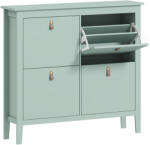 HomCom Comodă pentru pantofi 20 perechi, dulap pantofi cu 4 sertare rabatabile, rafturi detașabile și ajustabile, verde | Aosom Romania (837-578V02GN) Pantofar