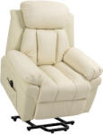 HOMCOM - Fotoliu Rabatabil cu Ridicare Electrica, Fotoliu Relax cu Capitonaj Gros si Telecomanda, 96x93x105 cm, Crem | Aosom Romania (713-013V91CW)