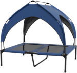 PawHut Pat pentru câini cu acoperiș, respirabil, rezistent la apă, până la 30 kg, 91 x 76 x 89 cm, Albastru închis | Aosom Romania (D04-272V02DB)