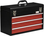 Durhand Cufăr Unelte cu 3 Sertare, Cutie Metalică cu Blocare, Portabilă, pentru Organizare | Aosom Romania (B20-084V01BK)