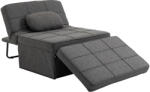 HOMCOM Canapea extensibilă cu Spătar Reglabil pe 5 Nivele și Pernă Suplimentară, 95x179x78 cm, Gri | Aosom Romania (839-058)