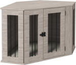 PawHut Cușcă pentru câine, cușcă, design colțar, incl. încuietoare, 1 pernă de odihnă, 104 x 55 x 63 cm, Maro | Aosom Romania (D02-167V01WN)