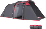 Outsunny Cort pentru Camping 2 Locuri cu Vestibul Mare, Cort Impermeabil Usi cu Fermoar, 426x206x154cm Gri | Aosom Romania (A20-173CG) Cort