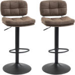 HOMCOM Set 2 Scaune de Bar Pivotante cu Inaltime Reglabilă, din Imitatie de Piele Maro si Tapitate, 41, 5x45x85-107cm, Negru HOMCOM | Aosom Romania (835-499BK)