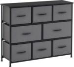 HOMCOM Comodă Chiffonnier Mobilier de Depozitare 8 sertare Pliabile din Țesătură 100 x 30 x 78, 5 cm Gri închis | Aosom Romania (831-405V80) Comoda