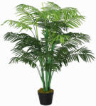 Outsunny Palmier artificial 125 cm, plantă artificială mare cu 18 frunze în ghiveci pentru living și balcon | Aosom Romania (844-343)