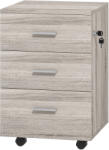 Vinsetto Comodă de birou cu 3 sertare Roți Încuietoare 2 Chei Arhivator Mobil pentru Studiu Living 40x40x61, 5 cm Gri | Aosom Romania (924-008V80GY) Comoda