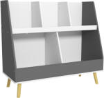 HOMCOM Raft de Depozitare pentru Jucării, Raft în 2 Niveluri pentru Jucării cu 5 Compartimente, 80x34x72.5 cm, Gri | Aosom Romania (311-068V80GY)