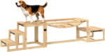 PawHut Set de agilitate pentru câini, construcție de antrenament pentru câini cu pod, scară, platformă din lemn de brad, pentru câini mari până la 40 kg | Aosom Romania (D07-060V00ND)