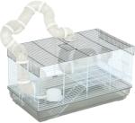 PawHut Cușcă hâmpster cu tuburi și accesorii incluse din oțel de 58 x 32 x 31 cm gri | Aosom Romania (D51-432V00GY)
