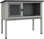 PawHut Cușcă de Iepure Ridicată, Cușcă de Iepure cu Tavă Extensibilă și Trapă, 84x43x70 cm, Gri (D51-119V00GY)