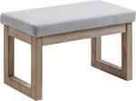HOMCOM Bancă pentru picioare în design scandinav, taburet, suport pentru picioare, 68 cm x 38 cm x 42 cm, Gri + Natural | Aosom Romania (838-414V00GY)