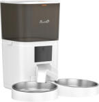 PawHut Distribuitor Automat Hrană Pisici 6L WiFi 2.4G, Control prin Aplicație cu Timer, 1-10 Mese pe Zi, Înregistrare 10s, 2 Boluri din Oțel Inoxidabil | Aosom Romania (D08-084V90WT)
