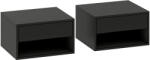 HOMCOM Set de 2 noptieri montate pe perete, sertar, compartiment deschis, blat, 37 x 32 x 21 cm, negru | Aosom Romania (831-630V81BK)